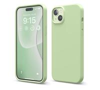elago Cover Silicone Liquido Compatibile con iPhone 15 Plus Case, Custodia Silicone Premium, Protezione Completa [Struttura Antiurto a 4 Strati], Fodera Morbida Microfibra Antigraffio (Verde Pastello)