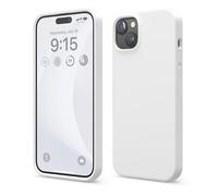 elago Cover Silicone Liquido Compatibile con iPhone 15 Plus Case, Custodia Silicone Premium, Protezione Completa [Struttura Antiurto a 4 Strati], Fodera in Morbida Microfibra Antigraffio (Bianco)