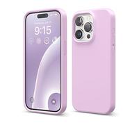 elago Cover Silicone Liquido Compatibile con iPhone 15 Pro Case, Custodia Silicone Premium, Protezione Completa [Struttura Antiurto a 4 Strati], Fodera in Morbida Microfibra Antigraffio (Lilla Chiaro)
