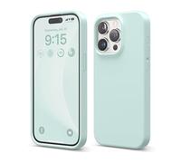 elago Cover Silicone Liquido Compatibile con iPhone 15 Pro Case, Custodia Silicone Premium, Protezione Completa [Struttura Antiurto a 4 Strati], Fodera in Morbida Microfibra Antigraffio (Menta)
