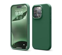 elago Cover Silicone Liquido Compatibile con iPhone 15 Pro Case, Custodia Silicone Premium, Protezione Completa [Struttura Antiurto a 4 Strati], Fodera Morbida Microfibra Antigraffio (Verde Alpino)