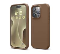elago Cover Silicone Liquido Compatibile con iPhone 15 Pro Case, Custodia Silicone Premium, Protezione Completa [Struttura Antiurto a 4 Strati], Fodera in Morbida Microfibra Antigraffio (Marrone)