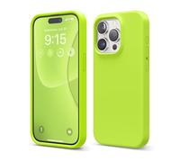 elago Cover Silicone Liquido Compatibile con iPhone 15 Pro Case, Custodia Silicone Premium, Protezione Completa [Struttura Antiurto a 4 Strati], Fodera Morbida Microfibra Antigraffio (Verde Lime)