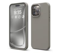 elago Cover Silicone Liquido Compatibile con iPhone 15 Pro Max Case, Custodia Silicone Premium, Protezione Completa[Struttura Antiurto a 4 Strati], Fodera Morbida Microfibra Antigraffio (Grigio Medio)