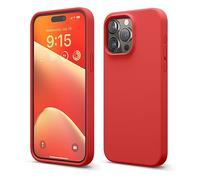 elago Cover Silicone Liquido Compatibile con iPhone 15 Pro Max Case, Custodia Silicone Premium, Protezione Completa [Struttura Antiurto a 4 Strati], Fodera in Morbida Microfibra Antigraffio (Rosso)