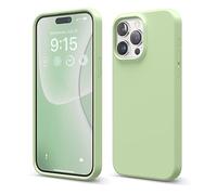 elago Cover Silicone Liquido Compatibile con iPhone 15 Pro Max Case,Custodia Silicone Premium,Protezione Completa[Struttura Antiurto a 4 Strati], Fodera Morbida Microfibra Antigraffio (Verde Pastello)