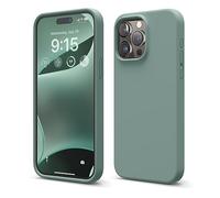 elago Cover Silicone Liquido Compatibile con iPhone 15 Pro Max Case, Custodia Silicone Premium, Protezione Completa [Struttura Antiurto a 4 Strati], Fodera Morbida Microfibra Antigraffio (Verde Notte)