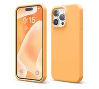 elago Cover Silicone Liquido Compatibile con iPhone 15 Pro Max Case, Custodia Silicone Premium, Protezione Completa [Struttura Antiurto a 4 Strati], Fodera Morbida Microfibra Antigraffio (Arancione)