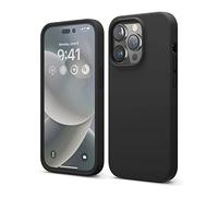 elago Cover Silicone Liquido Custodia Compatibile con iPhone 14 Pro Case (6.1"), Silicone Premium, Protezione Totale - Cover Antiurto a 4 Strati, Custodia Morbida Microfibra Antigraffio (Nero)