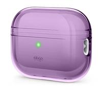 elago Cover Trasparente Compatibile con Apple AirPods Pro 2a Generazione Custodia (2022) - Custodia Protettiva, Antiurto, Nastro Gel Incluso, Ricarica Wireless, Ingiallimento Ridotto (Viola Scuro)