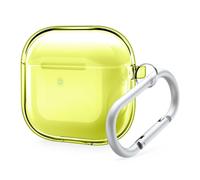 elago Cover Trasparente con Portachiavi per AirPods 5 e AirPods 4 | Custodia con Ingiallimento Ridotto, Ricarica Wireless e Antiurto (Giallo Neon)