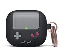 elago Custodia AW5 Compatibile con AirPods 3 Cover, Custodia con Design a Console Classica per Videogiochi con Portachiavi, Supporta la Ricarica Wireless (Nero)