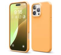 elago Compatibile con iPhone 16 Pro Max Cover, Cover in Silicone Liquido Premium, Cover Protettiva Completa, Antiurto, Cover Sottile, Fodera in Microfibra Antigraffio (Arancione)