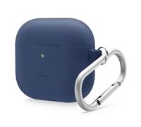 elago Custodia in Silicone Compatibile con la Custodia AirPods di 4 - Moschettone Incluso, Supporta la Ricarica Wireless, Protezione Completa (Jeans Indaco)