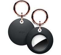 elago Custodia in Silicone con Portachiavi Compatibile con Apple AirTag 2ª gen (2026)/1ª gen - Design Sottile e Semplice, Silicone Premium, Protezione Antigraffio (Nero)