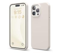 elago Custodia in silicone liquido compatibile con iPhone 15 Pro Max, di alta qualità, custodia protettiva completa [struttura antiurto a 4 strati, fodera in microfibra morbida antigraffio (pietra)