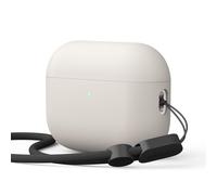 elago Custodia Liquid Hybrid Compatibile con AirPods Pro 3, con Cinturino Portatile, Ricarica Wireless, Antiurto, LED Frontale Visibile, Protezione a Triplo Strato (Pietra)