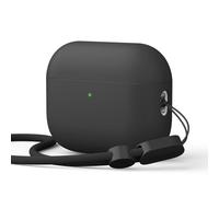 elago Custodia Liquid Hybrid Compatibile con AirPods Pro 3, con Cinturino Portatile, Ricarica Wireless, Antiurto, LED Frontale Visibile, Protezione a Triplo Strato (Nero)