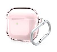 elago Custodia Trasparente Compatibile con la Custodia AirPods di 4 - Moschettone Incluso, Riduzione dell'ingiallimento, Ricarica Wireless, Resistente agli Urti, Protezione Completa (Lovely Rosa)