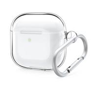 elago Custodia Trasparente Compatibile con la Custodia AirPods di 4 - Moschettone Incluso, Riduzione dell'ingiallimento, Ricarica Wireless, Resistente agli Urti, Protezione Completa (Trasparente)