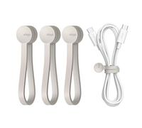 elago Fermacavi Magnetici Riutilizzabili, Silicone Premium, Organizzatore di Cavi Multifunzionale per Casa, Cucina, Ufficio, Viaggio [Pacco da 3] (Pietra)