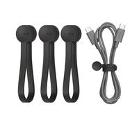 elago Fermacavi Magnetici Riutilizzabili, Silicone Premium, Organizzatore di Cavi Multifunzionale per Casa, Cucina, Ufficio, Viaggio [Pacco da 3] (Nero)