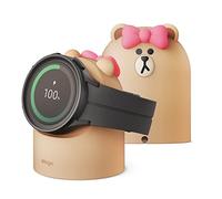 elago | LINE FRIENDS Supporto di Ricarica Compatibile con Samsung Galaxy Watch 8/8 Classic, 7/Ultra, 6/6 Classic, 5/5 Pro (40, 43, 44, 45, 47mm), Modalità Leggio [Cavo di Ricarica Non Incluso] (CHOCO)