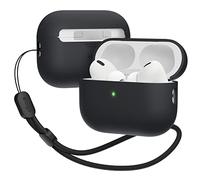 elago Liquid Hybrid Custodia Cover Compatibile con AirPods Pro 2a Generazione con Laccetto da Polso - Triplo Strato di Protezione, Antiurto (Black)