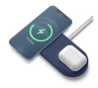 elago MS Hub di Ricarica Duo Compatibile con Caricatore MagSafe - Compatibile con Serie iPhone 16/15/14/13/12 Compatibile con AirPods 4/3 e AirPods Pro 2/1 [Caricatore Non Incluso] (Blu Scuro)