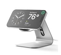 elago MS4 Supporto di Ricarica Wireless - Compatibile con Caricatore MagSafe e iPhone 17/16/15/14/13/12, Supporto in Alluminio, Progettato per Modalità StandBy [Cavo Non Incluso] (Argento)