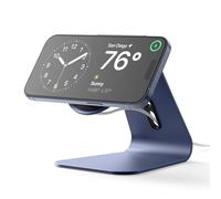 elago MS4 Supporto di Ricarica Wireless in Alluminio | Compatible con MagSafe e iPhone 17/16/15/14/13/12, Modalità StandBy [Cavo Non Incluso] (Jean Indigo)