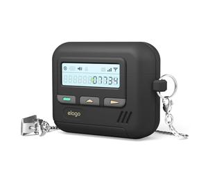 elago Pager Custodia Compatibile con la Custodia AirPods di 4 - Compatibile con la Custodia AirPods 4, Moschettone Incluso, Resistente agli Urti, Protezione Completa (Nero)