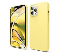 elago Silicone Liquido Custodia Cover Compatibile con iPhone 12 PRO Max Case (6.7”), Silicone Liquido Premium, Protezione Full Body : Case Antiurto 3 Strati (Giallo)