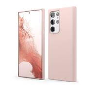 elago Silicone Liquido Custodia Cover Compatibile con Samsung Galaxy S22 Ultra 5G Case (6.8"), Silicone Premium, Protezione Completa - 3 Strati Antiurto, Fodera Microfibra Antigraffio (Rosa Sabbia)
