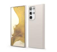 elago Silicone Liquido Custodia Cover Compatibile con Samsung Galaxy S22 Ultra 5G Case (6.8"), Silicone Premium, Protezione Completa - 3 Strati Antiurto, Fodera Microfibra Antigraffio (Beige)