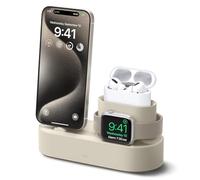 elago Supporto di Ricarica 3 in 1 Compatibile con Tutte le Serie di iPhone, Apple Watch Serie 11/10/9/8/7/6/5/4/3/2/1/SE3/SE2/SE, Tutte le Serie di AirPods [Cavi originali richiesti] (Bianco)