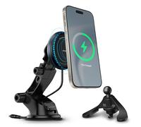 elago Supporto Magnetico per Caricabatterie da Auto - Compatibile con MagSafe, iPhone 17/16/15/14/13/12 e Tutti Altri Telefoni di Ricarica Wireless, Anello Magnetico Incluso (Grey Scuro)