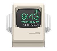 elago W3 Supporto di Ricarica Compatibile con Apple Watch Serie 11/10/9/8/7/6/5/4/3/2/1/Ultra3/Ultra2/Ultra/SE3/SE2/SE [49/46/45/44/42/41/40/38 mm] - Modalità Supporto Notturno (Bianco Classico)