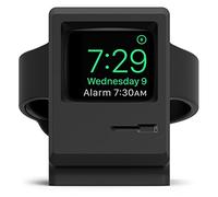 elago W3 Supporto di Ricarica Compatibile con Apple Watch Serie 11/10/9/8/7/6/5/4/3/2/1/SE3/SE2/SE (46mm 45mm 44mm 42mm 41mm 40mm 38mm) - Design 1984 Macintosh [Cable Not Included] (Nero)