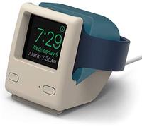 elago Supporto W4 Stand Compatibile con Apple Watch Serie 10/9/8/7/6/5/4/3/2/1/SE 2/SE (46mm 45mm 44mm 42mm 41mm 40mm 38mm) - Stand Notturno, 1998 Design Classico (Blu Acqua)