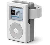 elago W6 Stand Compatibile con Apple Watch Serie 10/9/8/7/6/5/4/3/2/1/SE 2/SE (46mm 45mm 44mm 42mm 41mm 40mm 38mm) - Design Media Player Vintage, Gestione Cavi (Bianco)