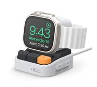 elago W9 Supporto Compatibile con Apple Watch Serie 10/9/8/7/6/5/4/3/2/1/Ultra 2/Ultra/SE 2/SE (49mm 46mm 45mm 44mm 42mm 41mm 40mm 38mm), Galaxy Watch Serie 7/6/5/Ultra (Grigio Chiaro)