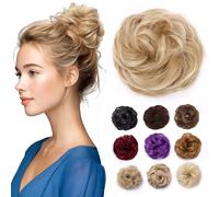 Elailite Chignon Facile Per Capelli Finto #22P613 Biondo Scuro/Biondo Chiaro, Ciambella Parrucca Coda Corta Accessori Donna Extension Per Capelli Ricci 35g