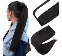 Elailite Coda Capelli Veri Extension con Clip Coda di Cavallo Ponytail Wrap Around Fascica Unica Human Hair Lisci