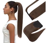 Elailite Coda Capelli Veri Extension con Clip Coda di Cavallo Ponytail Wrap Around Fascica Unica Human Hair Lisci