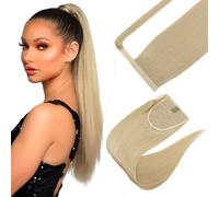 Elailite Coda Capelli Veri Extension con Clip Coda di Cavallo Ponytail Wrap Around Fascica Unica Human Hair Lisci
