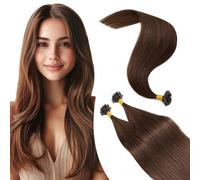 Elailite Extension Capelli Veri Cheratina 1 Grammo #4 Marrone Cioccolato, 100 Ciocche 100g Remy Human Hair Indiani, 45cm Pre-bonded Keratina Hair
