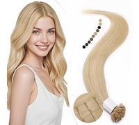 Elailite Extension Capelli Veri Cheratina 1 Grammo Biondi, 25 Ciocche 100% Human Hair Indiani 55cm 25g #613 Biondo Chiaro