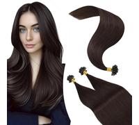 Elailite Extension Cheratina Capelli Veri 1 Grammo #2 Castano Scuro, 100 Ciocche/pack Remy Human Hair Indiani 50cm (100g) Pre-bonded Keratin Hair