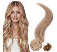 Elailite Extension Cheratina Capelli Veri 1 Grammo Balayage, 25 Ciocche 100% Human Hair Indiani 35cm 20g #18/#613 Beige Sabbia Biondo/Biondo Chiaro